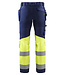 Blaklader 1558 Reflecterende Werkbroek Stretch Marineblauw/Geel