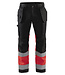 Blaklader 1558 Reflecterende Werkbroek Stretch Zwart/Rood