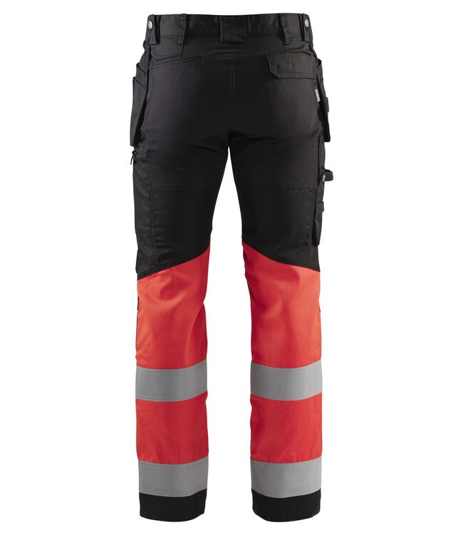 Blaklader 1558 Reflecterende Werkbroek Stretch Zwart/Rood