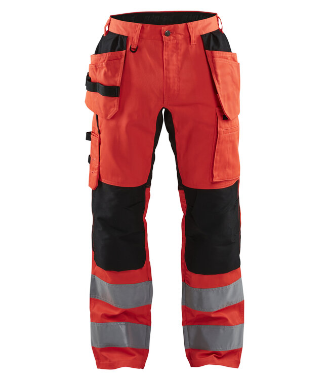 Blaklader 1552 Reflecterende Werkbroek Stretch Rood/Zwart