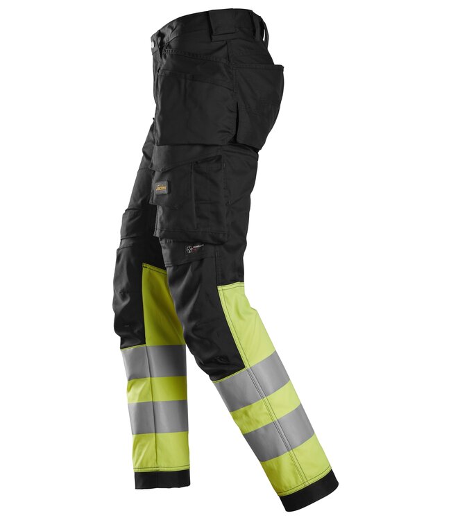Snickers 6234 Reflecterende Werkbroek Stretch Zwart/Geel