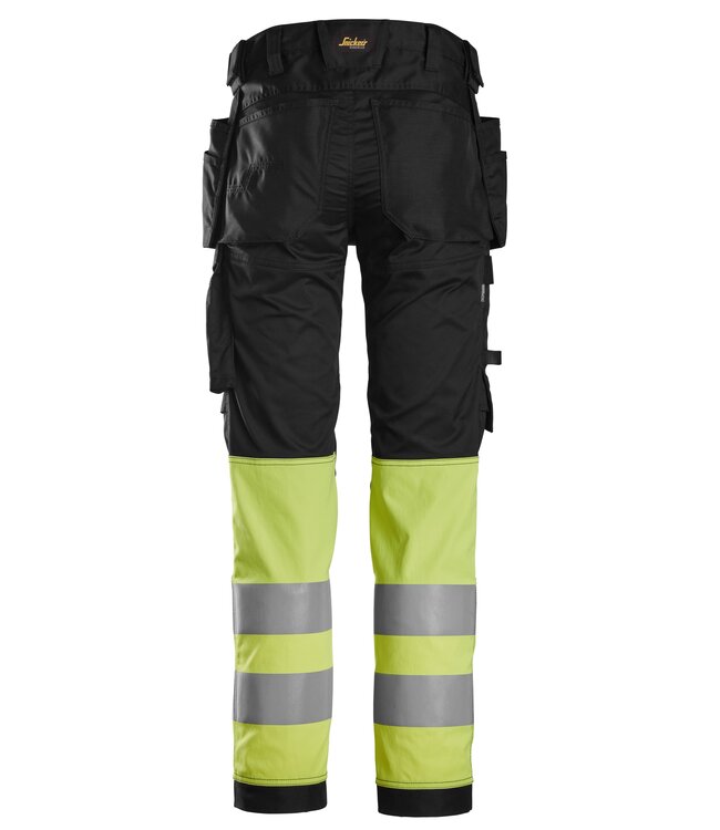 Snickers 6234 Reflecterende Werkbroek Stretch Zwart/Geel