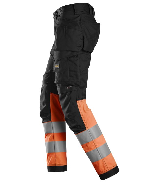 Snickers 6234 Reflecterende Werkbroek Stretch Zwart/Oranje