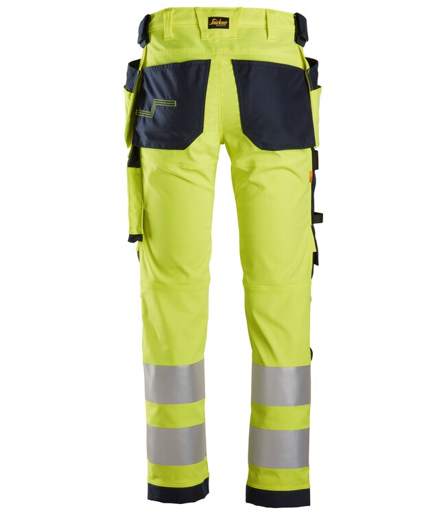 Snickers 6243 Reflecterende Werkbroek Stretch Geel/Donkerblauw