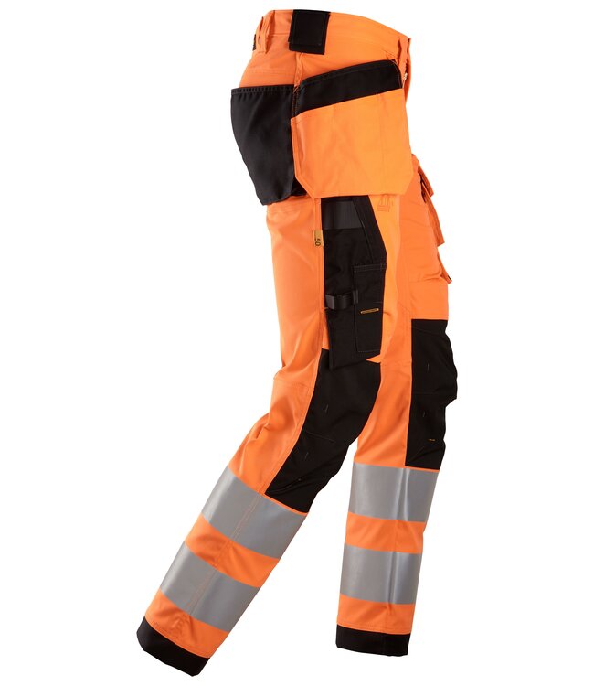 Snickers 6243 Reflecterende Werkbroek Stretch Oranje/Zwart