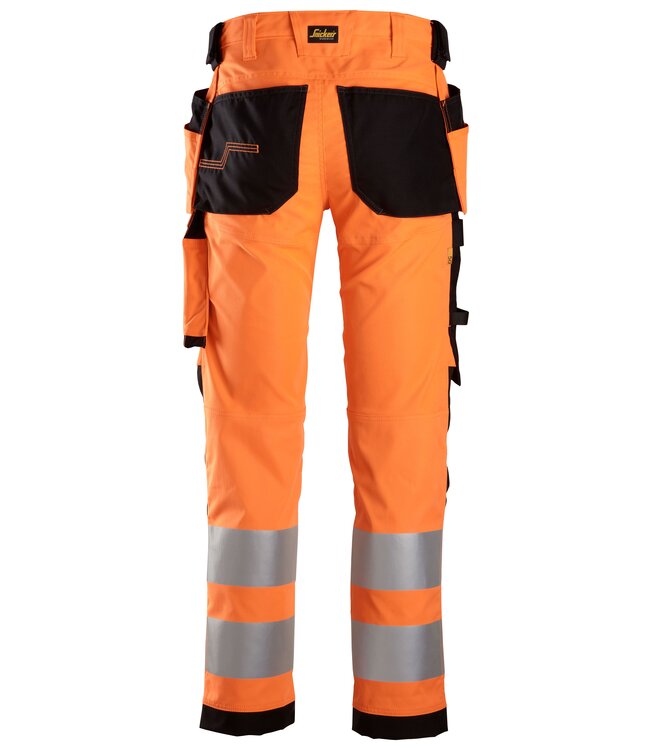 Snickers 6243 Reflecterende Werkbroek Stretch Oranje/Zwart