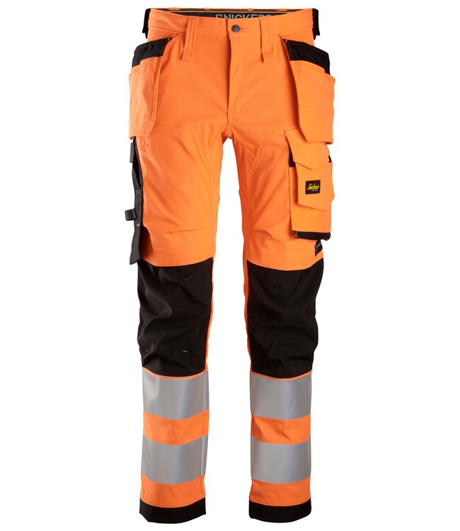 Snickers 6243 Reflecterende Werkbroek Stretch Oranje/Zwart