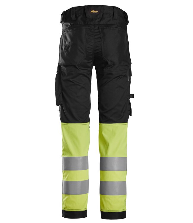 Snickers 6334 Reflecterende Werkbroek Stretch Zwart/Geel