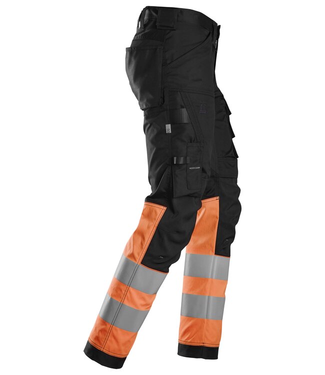 Snickers 6334 Reflecterende Werkbroek Stretch Zwart/Oranje