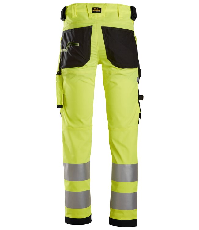 Snickers 6343 Reflecterende Werkbroek Stretch Geel/Zwart