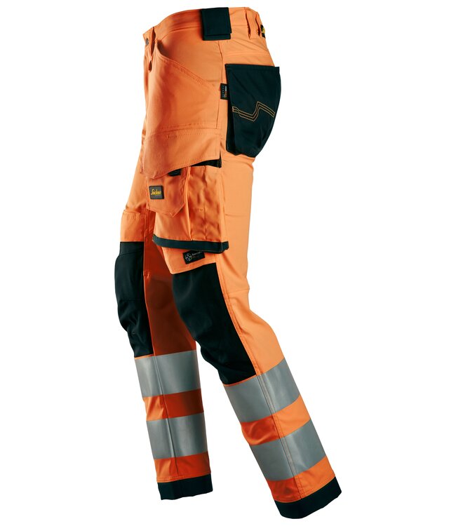 Snickers 6343 Reflecterende Werkbroek Stretch Oranje/Zwart