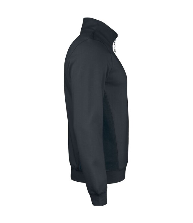 Jobman 5401 Werktrui met Korte Rits Zwart/Zwart