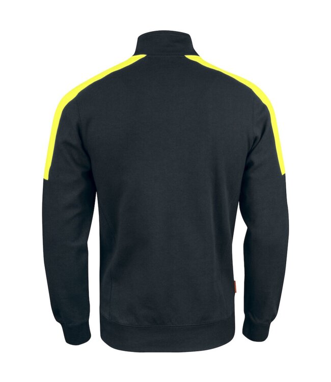 Jobman 5401 Werktrui met Korte Rits Zwart/Geel