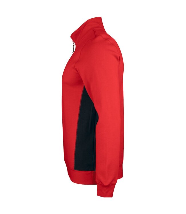 Jobman 5401 Werktrui met Korte Rits Rood/Zwart