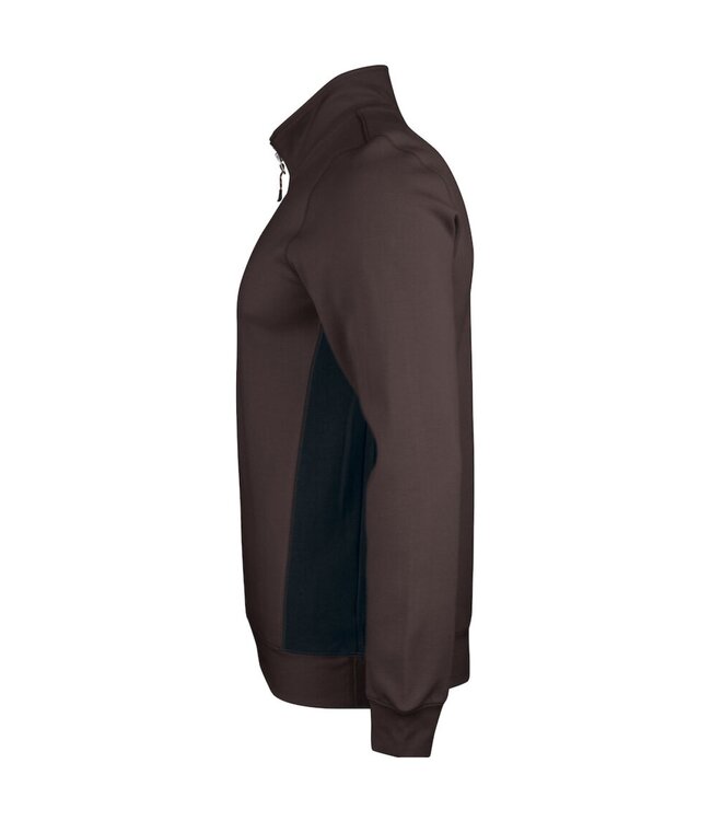 Jobman 5401 Werktrui met Korte Rits Bruin/Zwart