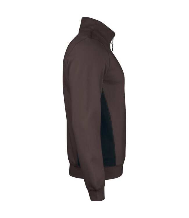 Jobman 5401 Werktrui met Korte Rits Bruin/Zwart