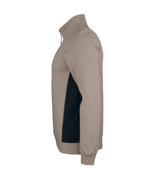 Jobman 5401 Werktrui met Korte Rits Khaki/Zwart