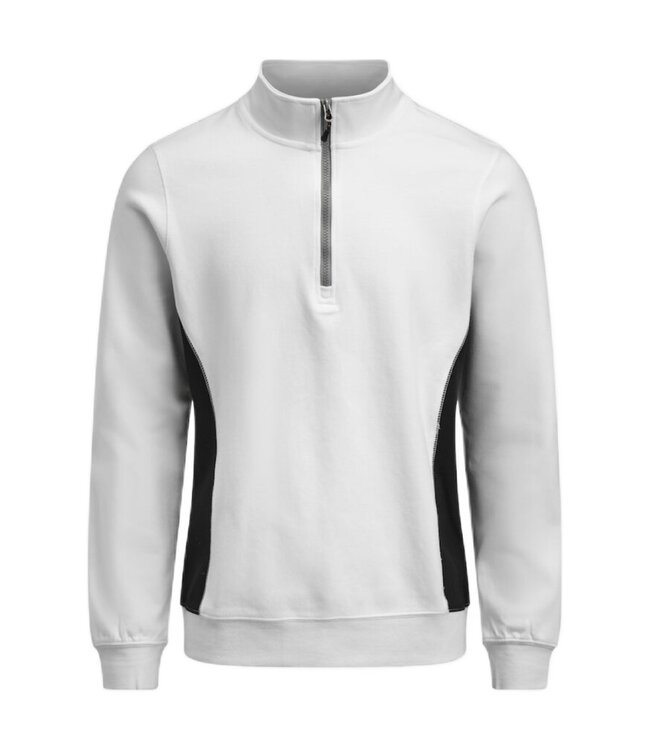 Jobman 5401 Werktrui met Korte Rits Wit/Zwart