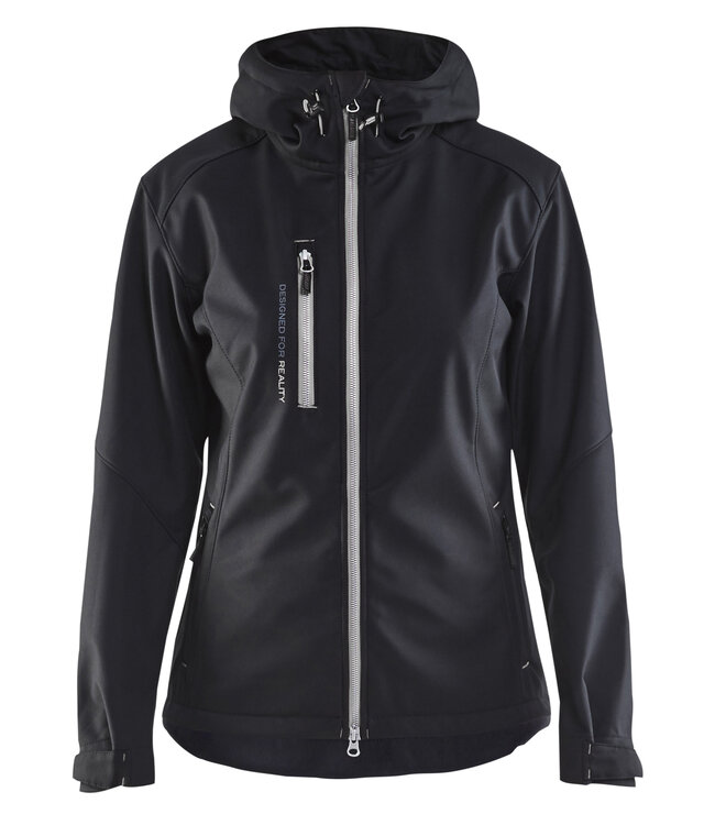 Blaklader 4919 Dames Softshell Werkjas Zwart/Zilver