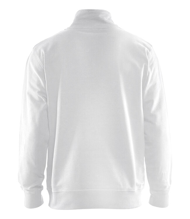 Blaklader 3353 Werksweater Korte Rits Wit/Donkergrijs