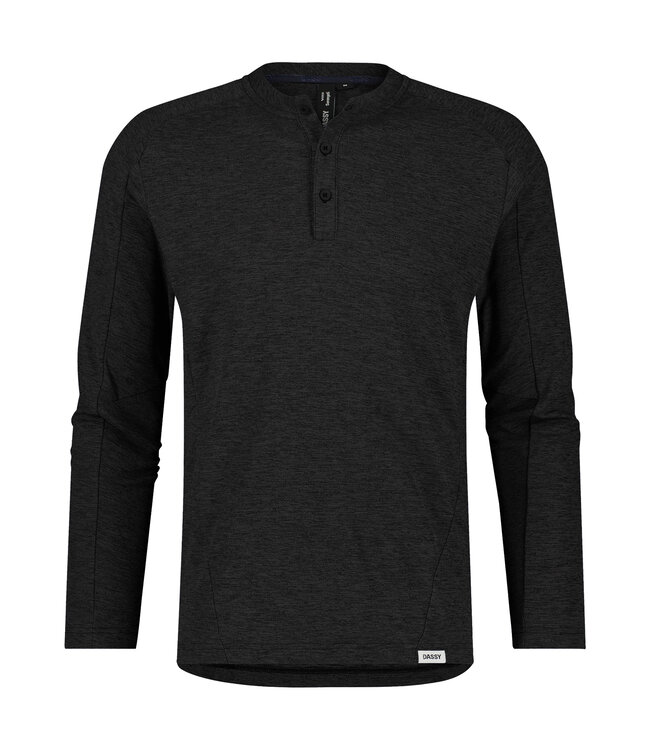 DASSY Serengeti Henley T-shirt Lange Mouw Zwart