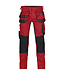 DASSY DASSY Flux D-Flex Werkbroek Stretch Rood/Zwart