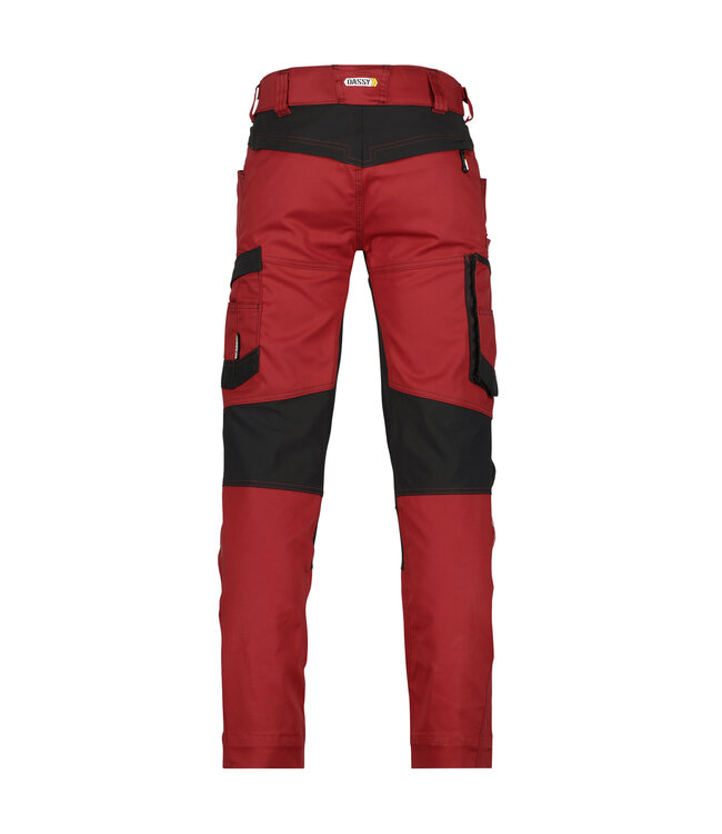 DASSY Helix D-Flex Werkbroek Stretch Rood/Zwart