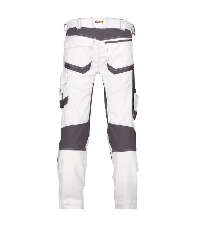 DASSY Dynax D-Flex Schilders Werkbroek met Stretch Wit/Grijs