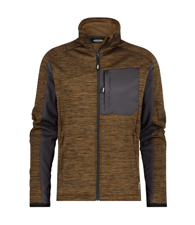 DASSY Convex D-Flex Fleece Werktrui met Rits Bruin/Grijs