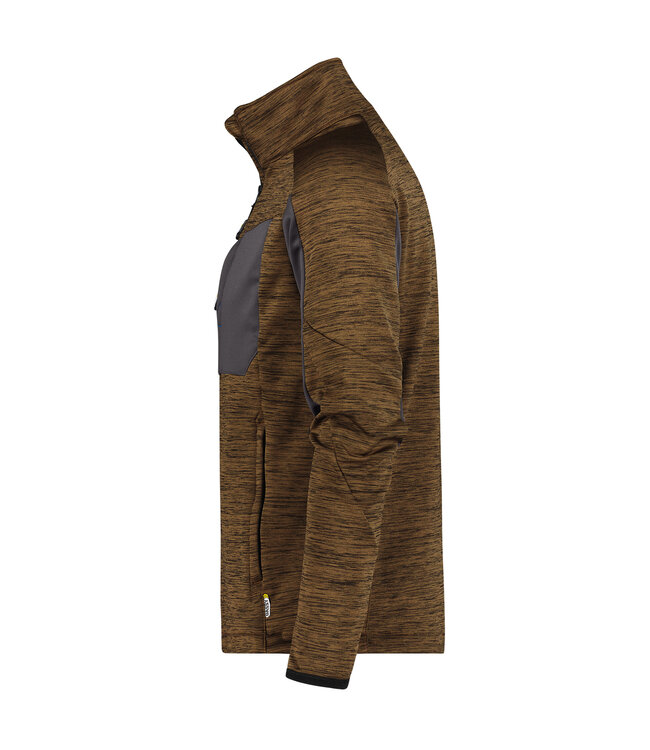 DASSY Convex D-Flex Fleece Werktrui met Rits Bruin/Grijs