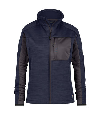 DASSY DASSY Convex D-Flex Dames Fleece Werktrui met Rits Donkerblauw/Grijs