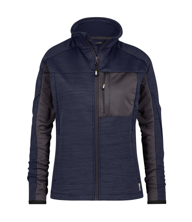 DASSY Convex D-Flex Dames Fleece Werktrui met Rits Donkerblauw/Grijs