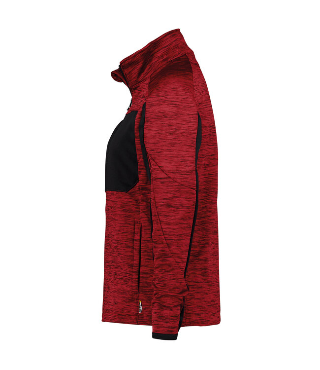 DASSY Convex D-Flex Dames Fleece Werktrui met Rits Rood/Zwart
