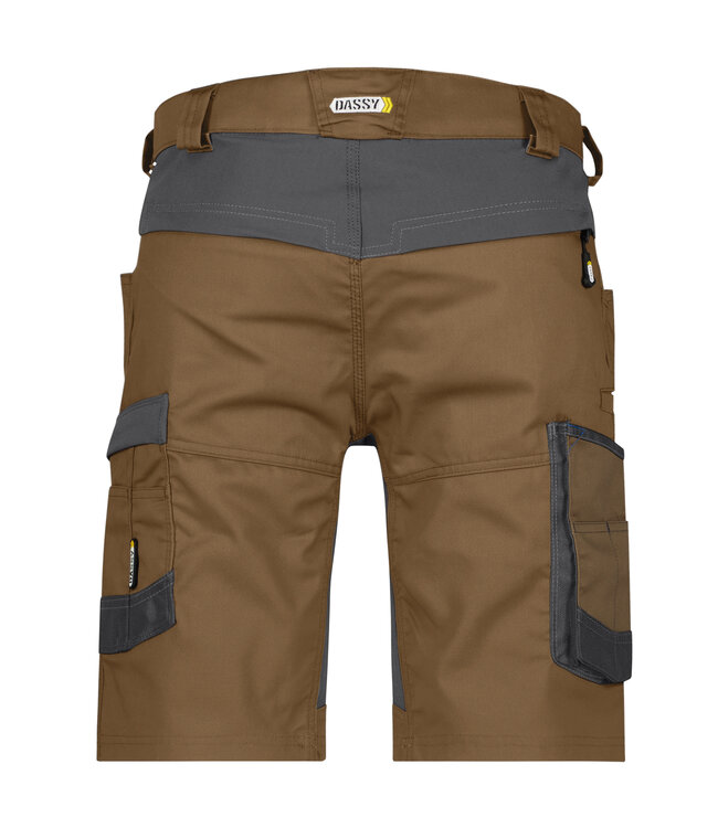 DASSY Axis D-Flex Korte Werkbroek Stretch Bruin/Grijs
