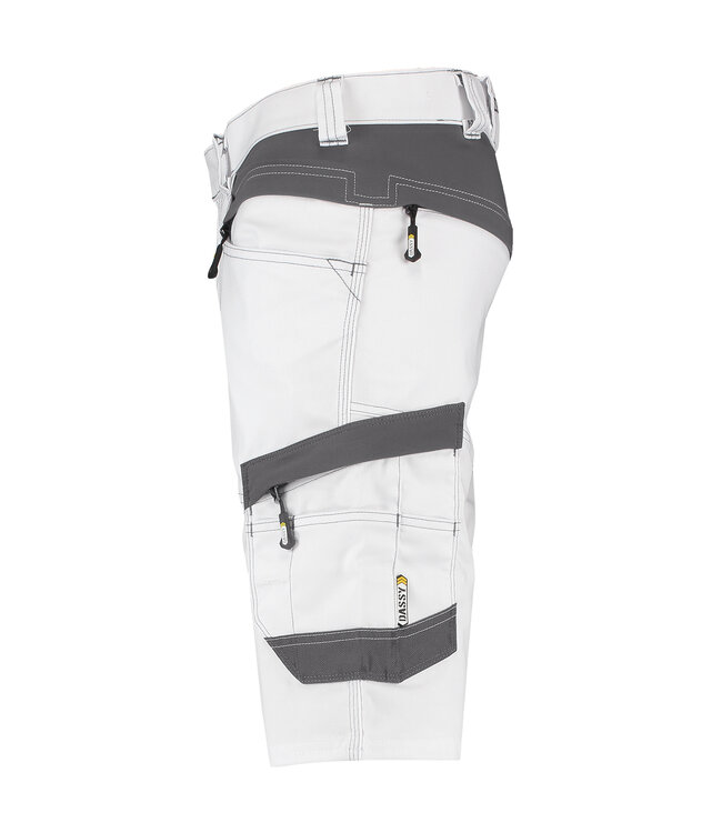 DASSY Axis D-Flex Korte Werkbroek Stretch Wit/Grijs