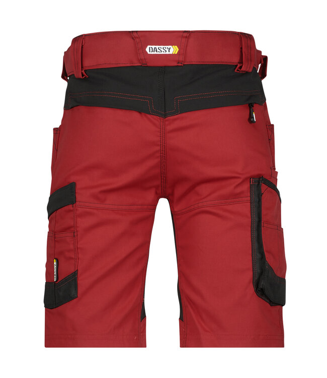 DASSY Axis D-Flex Korte Werkbroek Stretch Rood/Zwart