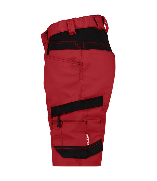 DASSY Axis D-Flex Dames Korte Werkbroek Stretch Rood/Zwart