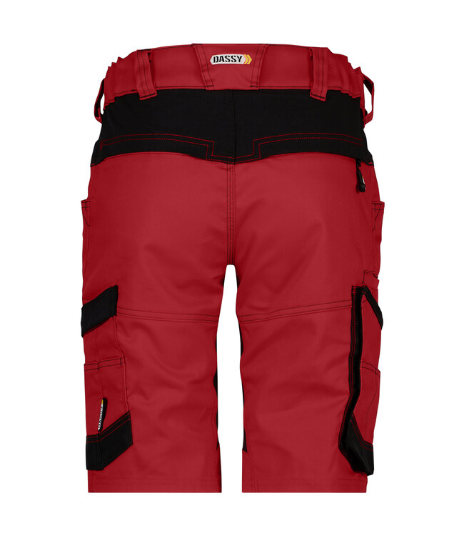 DASSY Axis D-Flex Dames Korte Werkbroek Stretch Rood/Zwart