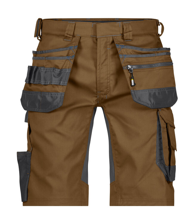 DASSY Trix D-Flex Korte Werkbroek Stretch Bruin/Grijs