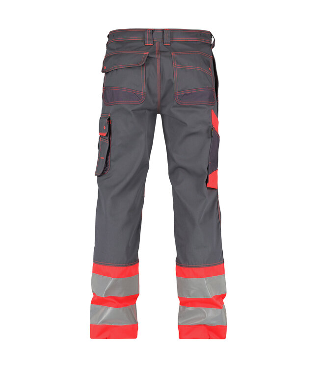 DASSY Phoenix Reflecterende Canvas Werkbroek Grijs/Rood