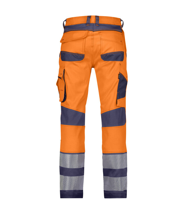 DASSY Minnesota Reflecterende Stretch Werkbroek Oranje/Donkerblauw