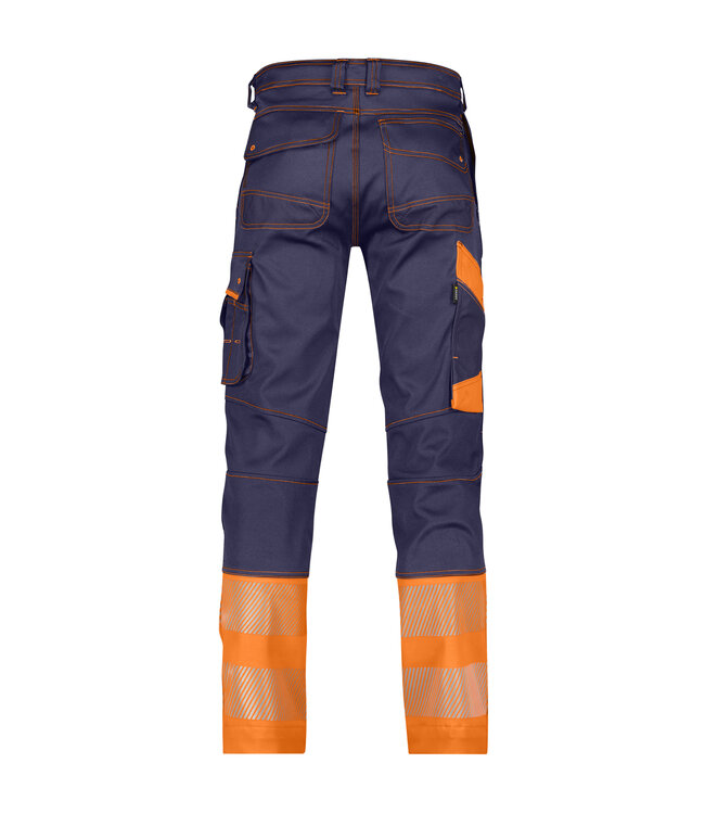 DASSY Princeton Reflecterende Stretch Werkbroek Donkerblauw/Oranje