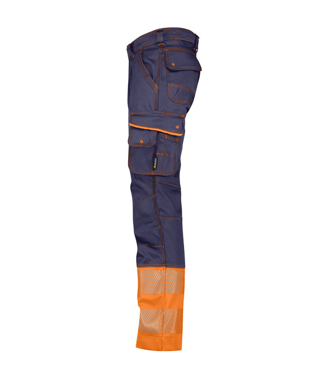 DASSY Princeton Reflecterende Stretch Werkbroek Donkerblauw/Oranje
