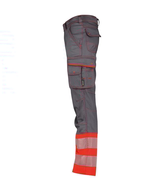 DASSY Princeton Reflecterende Stretch Werkbroek Grijs/Rood