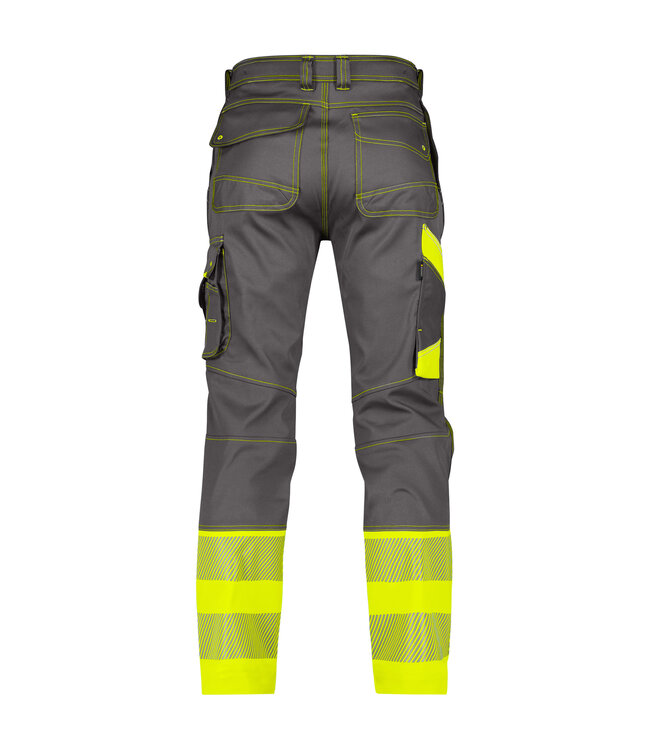 DASSY Princeton Reflecterende Stretch Werkbroek Grijs/Geel