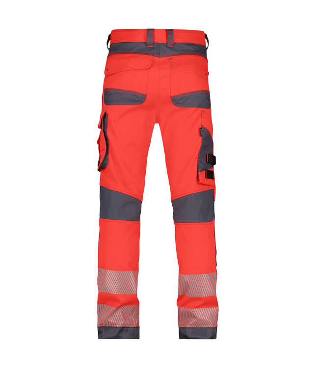 DASSY Aruba Reflecterende Stretch Werkbroek Rood/Grijs
