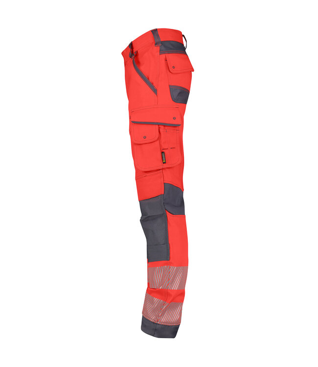 DASSY Aruba Reflecterende Stretch Werkbroek Rood/Grijs