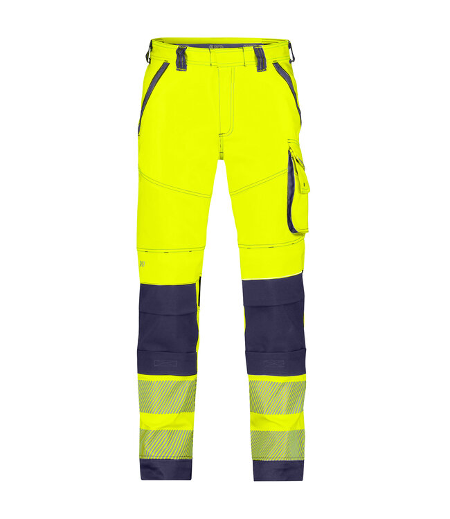 DASSY Aruba Reflecterende Stretch Werkbroek Geel/Donkerblauw