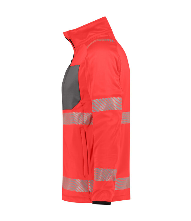 DASSY Camden Reflecterende Werkjas Fleece Rood/Grijs