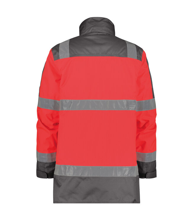 DASSY Limasol Reflecterende Regenjas Rood/Grijs